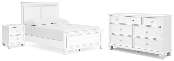 Fortman Full Panel Bed, Dresser and Nightstand (1)