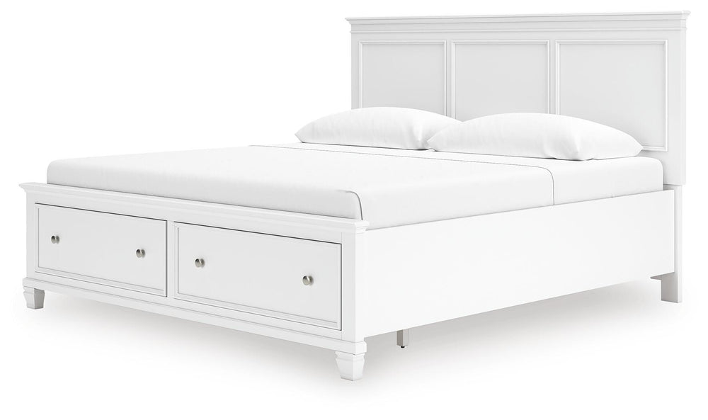 Fortman King Panel Storage Bed - White (5)