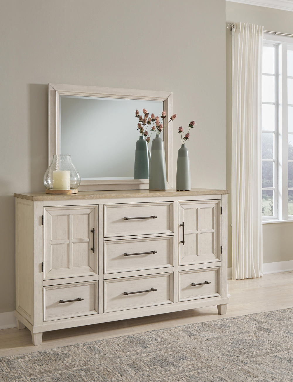 Shaybrock Dresser and Mirror - White (4)
