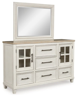 Shaybrock Dresser and Mirror - White - White