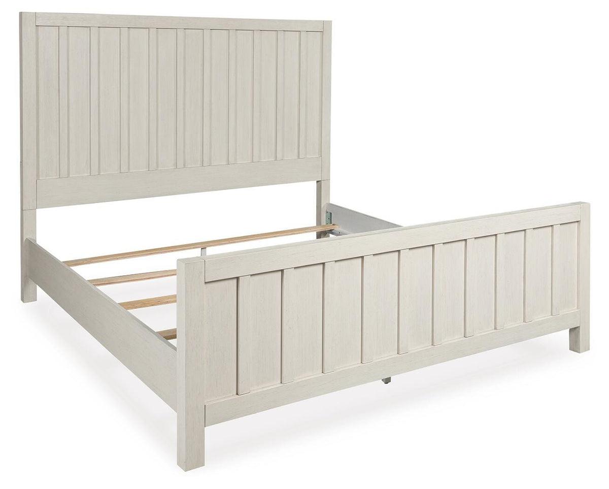 Shaybrock King Panel Bed - White (1)