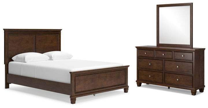 Danabrin Queen Panel Bed, Dresser and Mirror - Brown (1)