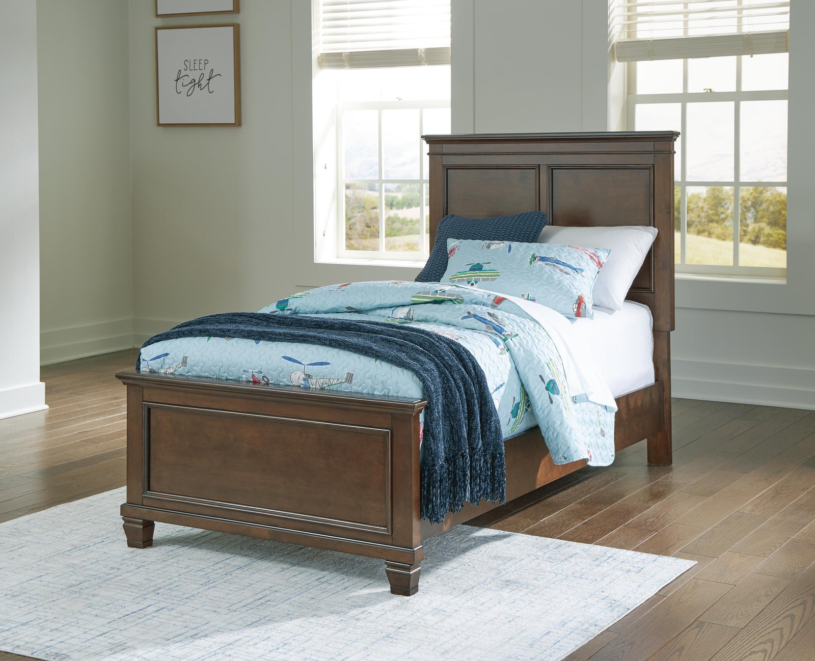 Danabrin Twin Panel Bed - Dark Brown (2)