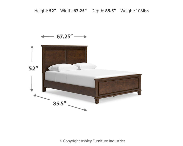 Danabrin Queen Panel Bed, Dresser and Mirror - Brown (5)