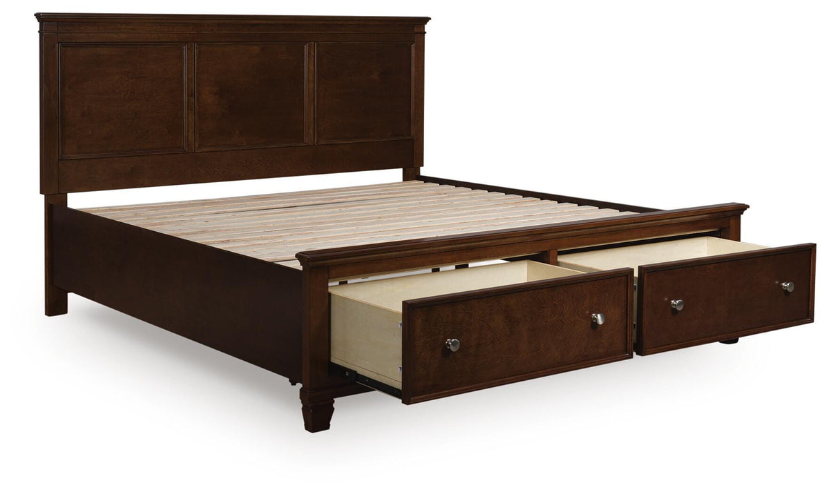 Danabrin California King Panel Storage Bed - Dark Brown (2)