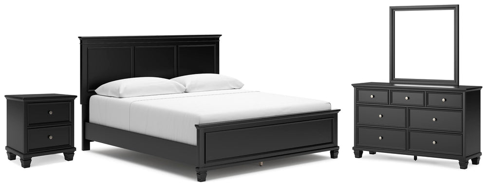 Lanolee King Panel Bed, Dresser, Mirror and Nightstand (1)