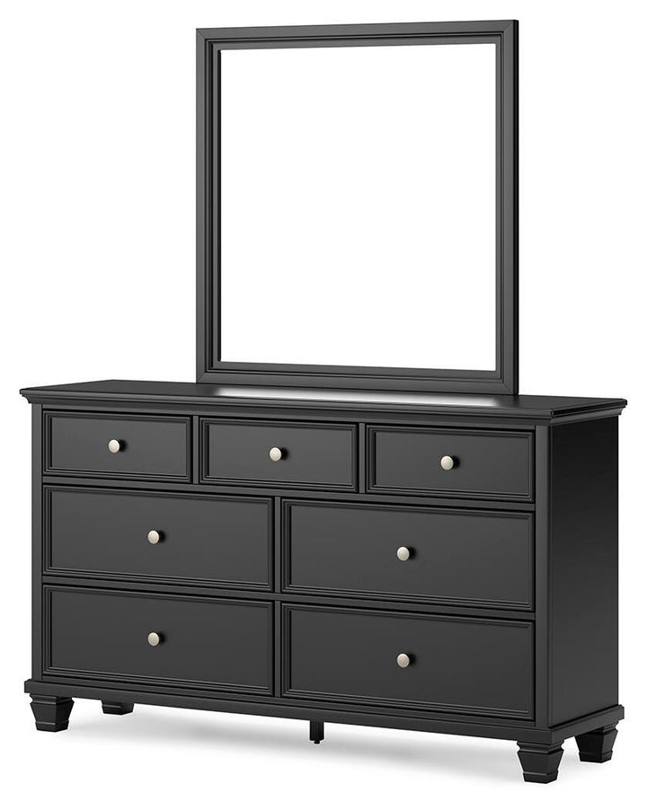 Lanolee Dresser and Mirror - Black (3)