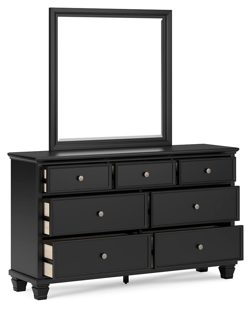 Lanolee Dresser and Mirror - Black (4)