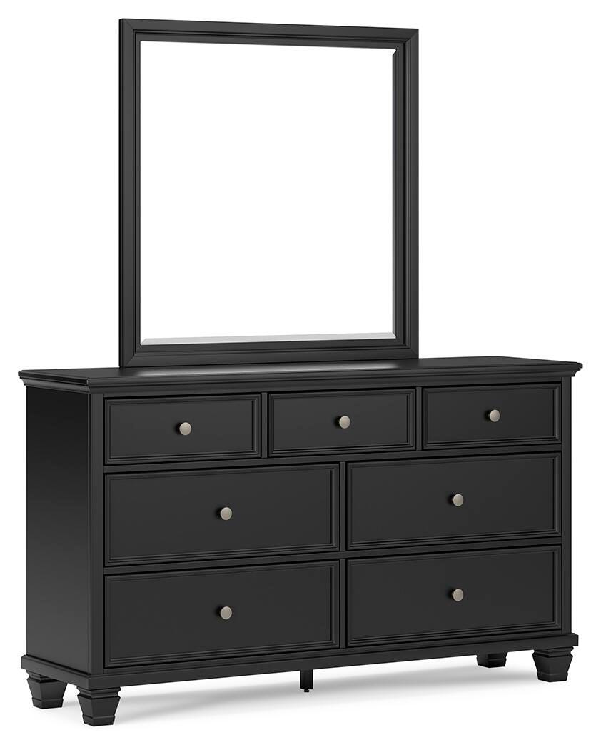 Lanolee Dresser and Mirror - Black (1)