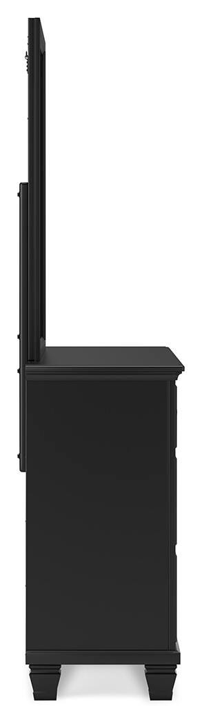 Lanolee Dresser and Mirror - Black (6)