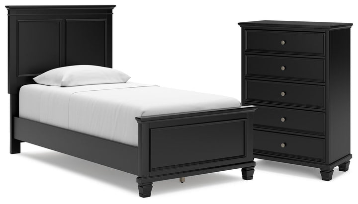 Lanolee Twin Panel Bed and Chest (1)