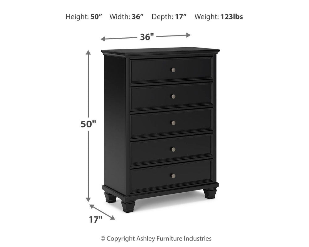 Lanolee Full Panel Bed and Chest - Black (17)