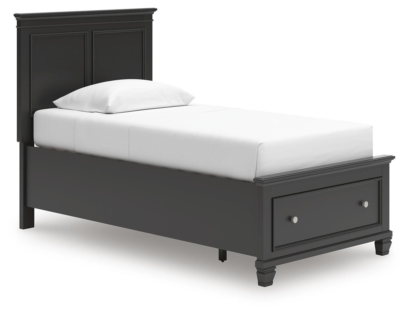 Lanolee Twin Panel Storage Bed - Black (1)