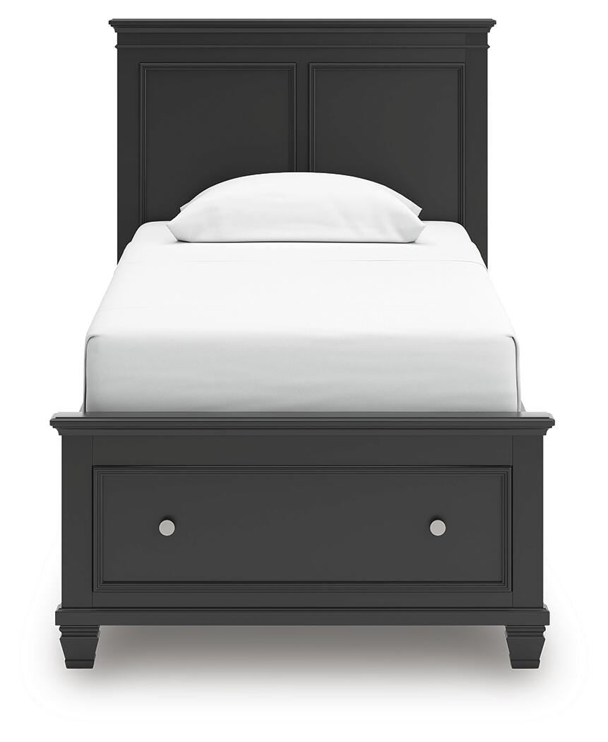 Lanolee Twin Panel Storage Bed - Black (5)