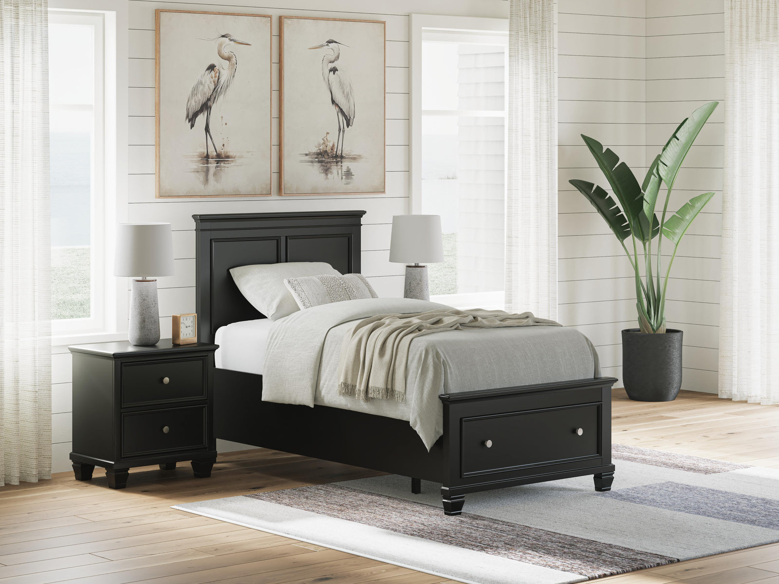 Lanolee Twin Panel Storage Bed - Black (2)
