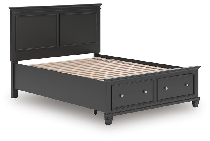 Lanolee Queen Panel Storage Bed - Black (4)