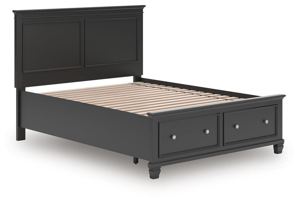 Lanolee Queen Panel Storage Bed - Black (4)