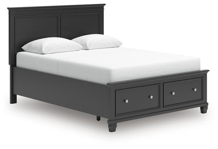 Lanolee Queen Panel Storage Bed - Black (1)