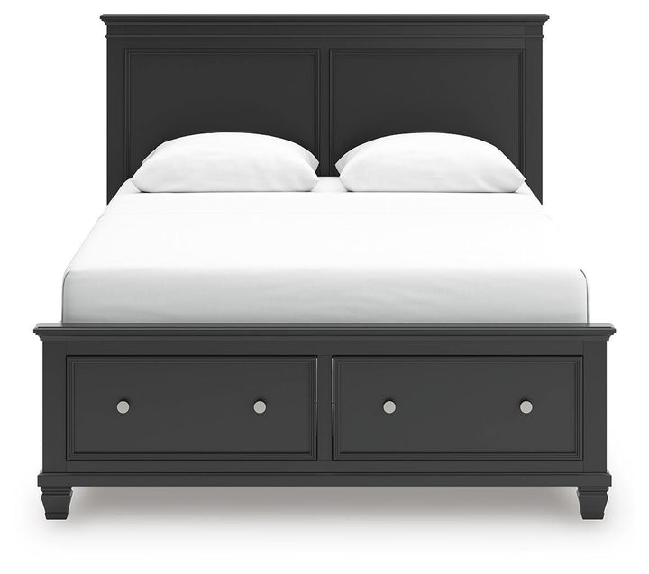 Lanolee Queen Panel Storage Bed - Black (5)