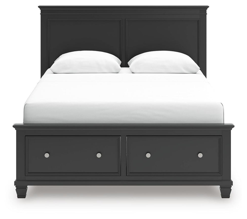 Lanolee Queen Panel Storage Bed - Black (5)