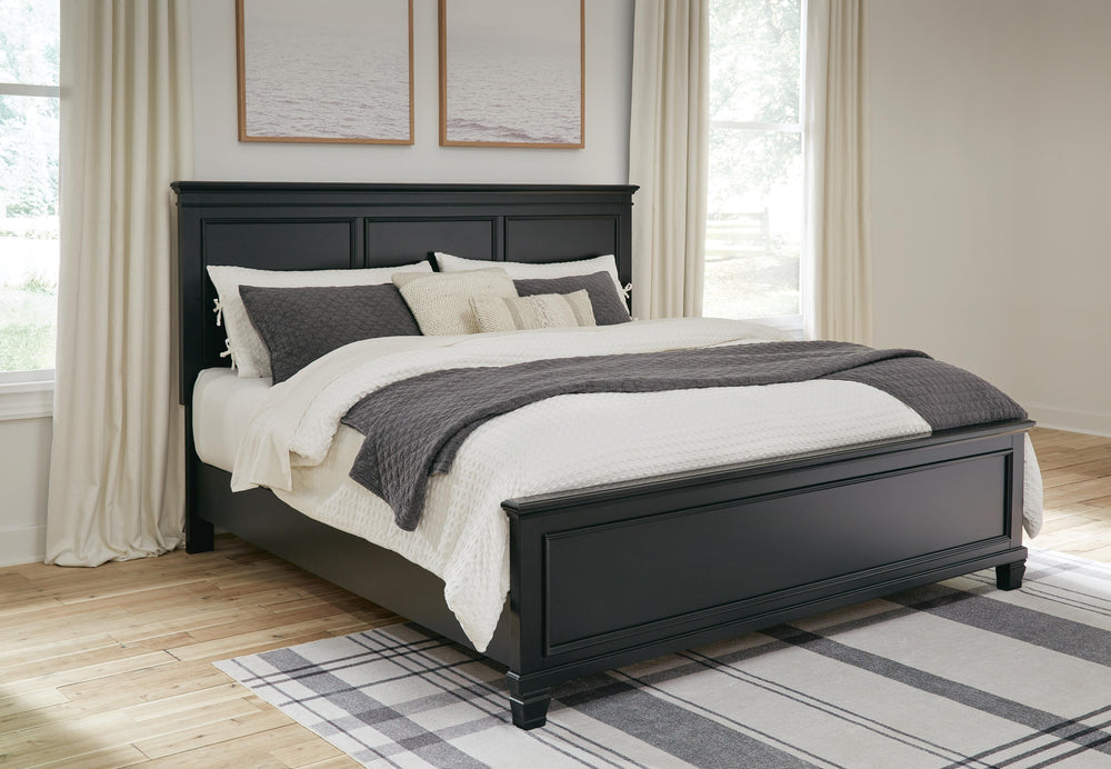 Lanolee King Panel Bed - Black (2)