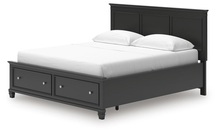 Lanolee California King Panel Storage Bed - Black (6)