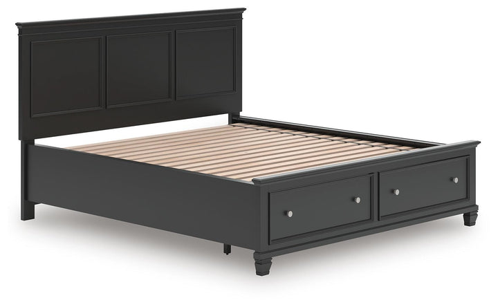 Lanolee California King Panel Storage Bed - Black (4)