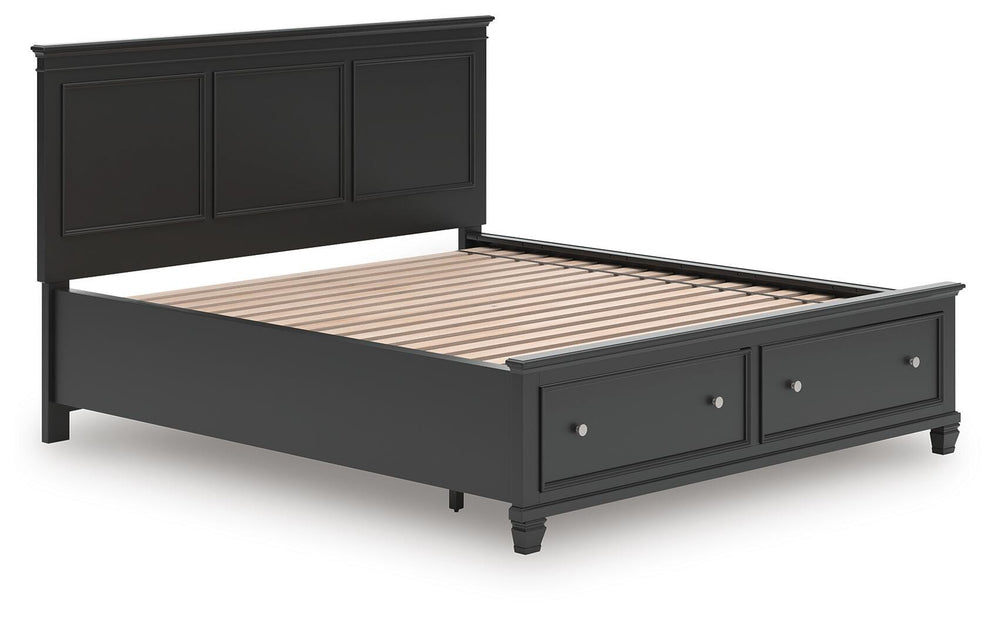 Lanolee California King Panel Storage Bed - Black (4)