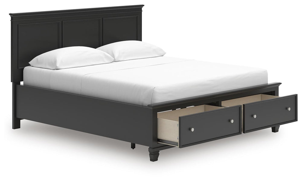 Lanolee California King Panel Storage Bed - Black (3)