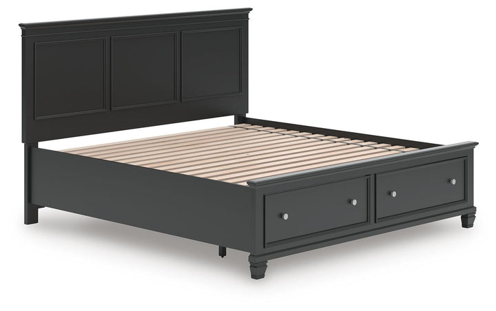 Lanolee King Panel Storage Bed - Black (4)