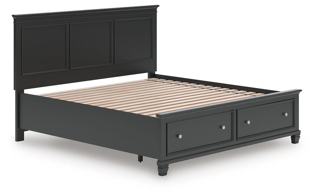 Lanolee King Panel Storage Bed - Black (4)