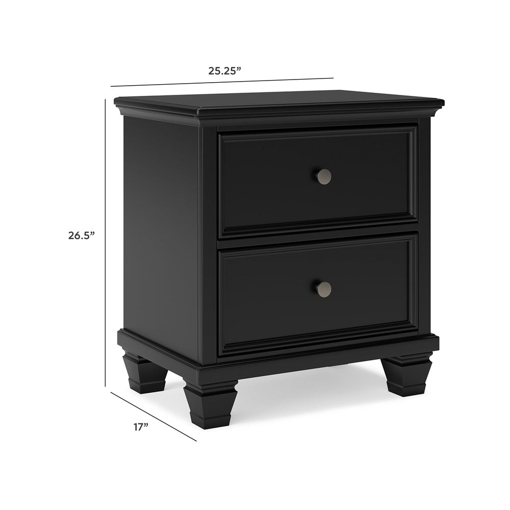 Lanolee King Panel Bed, Dresser, Mirror and 2 Nightstands - Black (26)