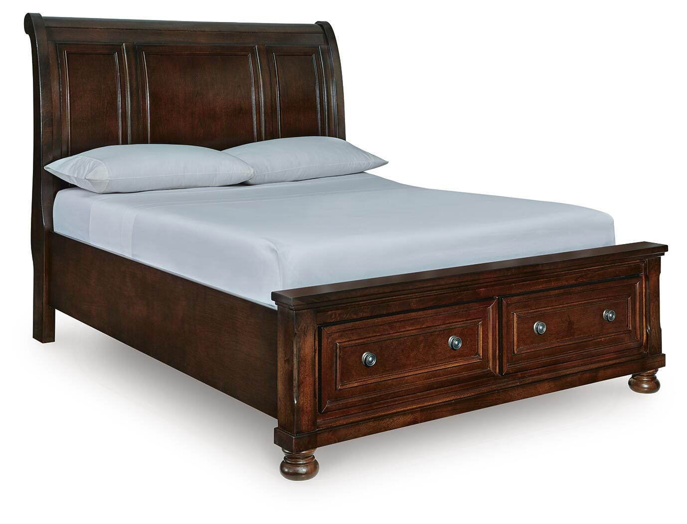Porter Queen Sleigh Storage Bed - Dark Brown (1)