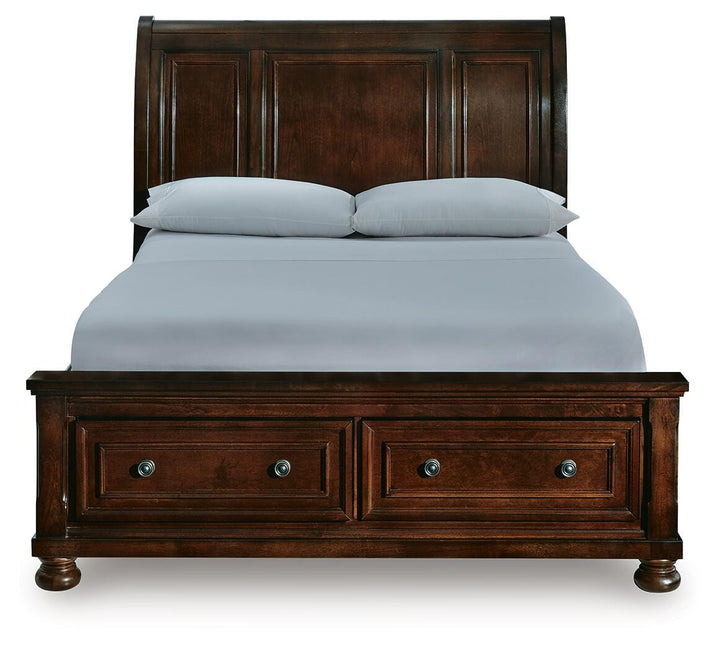 Porter Queen Sleigh Storage Bed - Dark Brown (4)