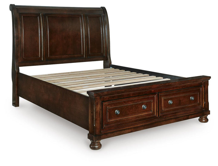 Porter Queen Sleigh Storage Bed - Dark Brown (3)