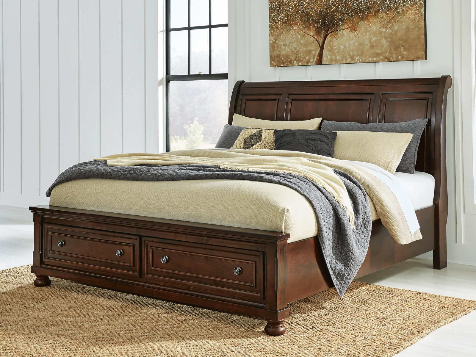Porter California King Sleigh Storage Bed - Dark Brown (2)