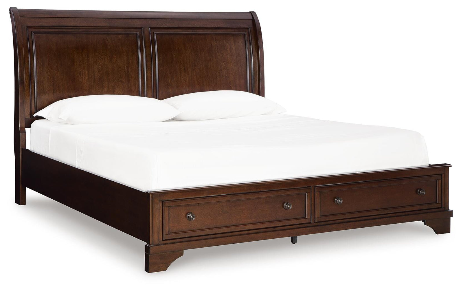Trellington King Sleigh Storage Bed - Dark Brown (1)