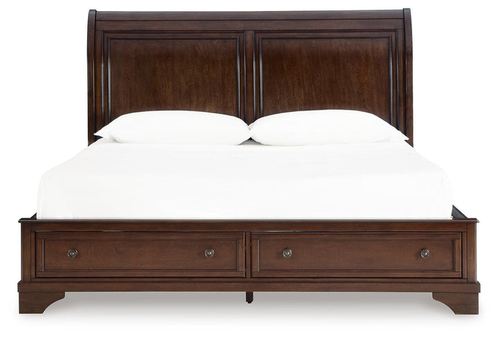 Trellington King Sleigh Storage Bed - Dark Brown (4)