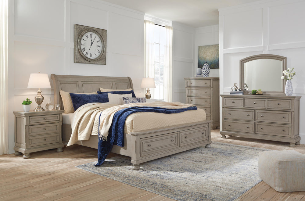 Lettner Dresser and Mirror - Light Gray (3)