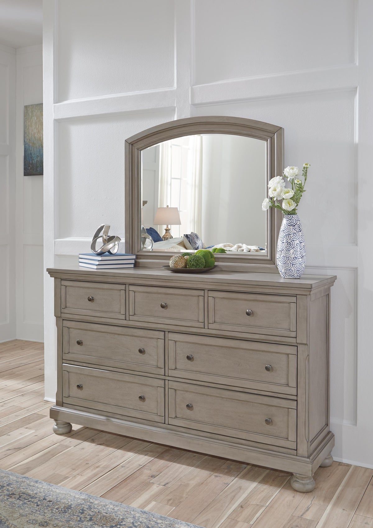 Lettner Dresser and Mirror - Light Gray (2)