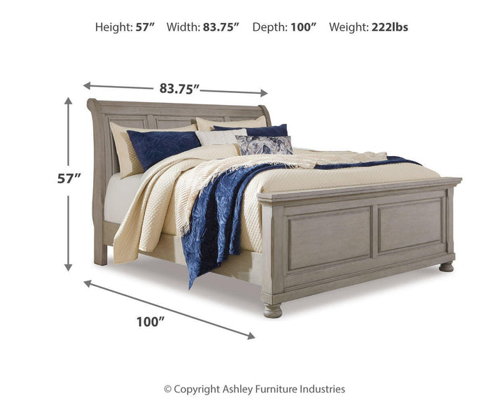 Lettner California King Sleigh Bed - Gray (3)