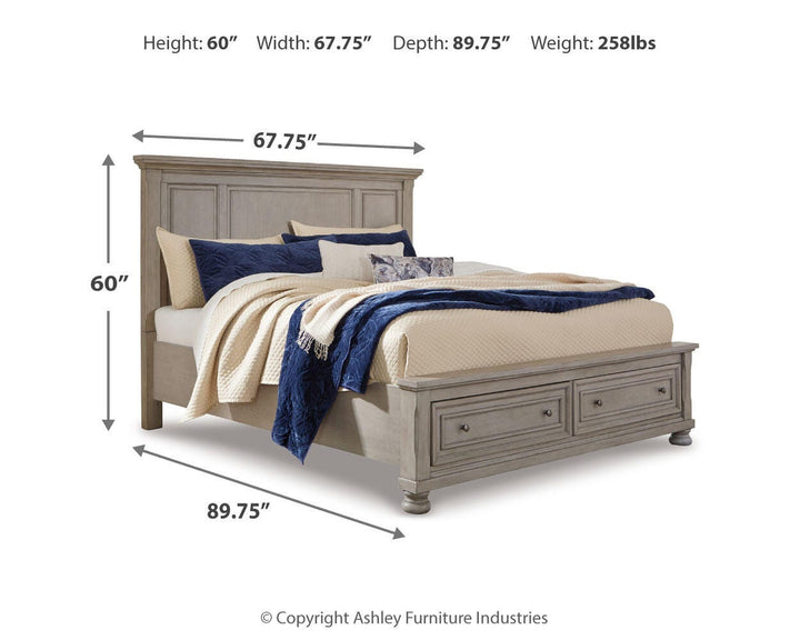 Lettner Queen Panel Storage Bed - Gray (3)