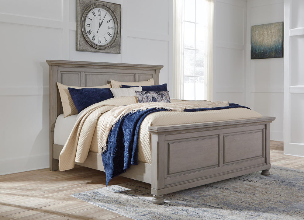 Lettner Queen Panel Bed, Dresser, and Nightstand - Light Gray (9)