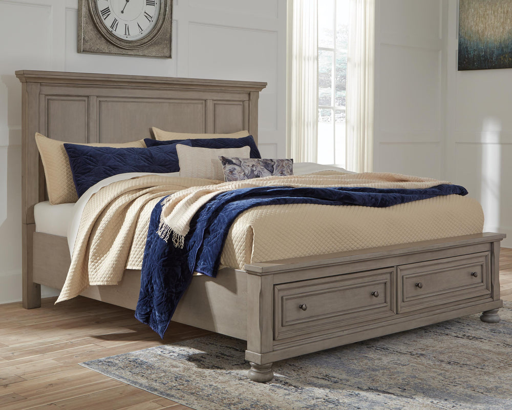Lettner Queen Panel Storage Bed - Gray (2)