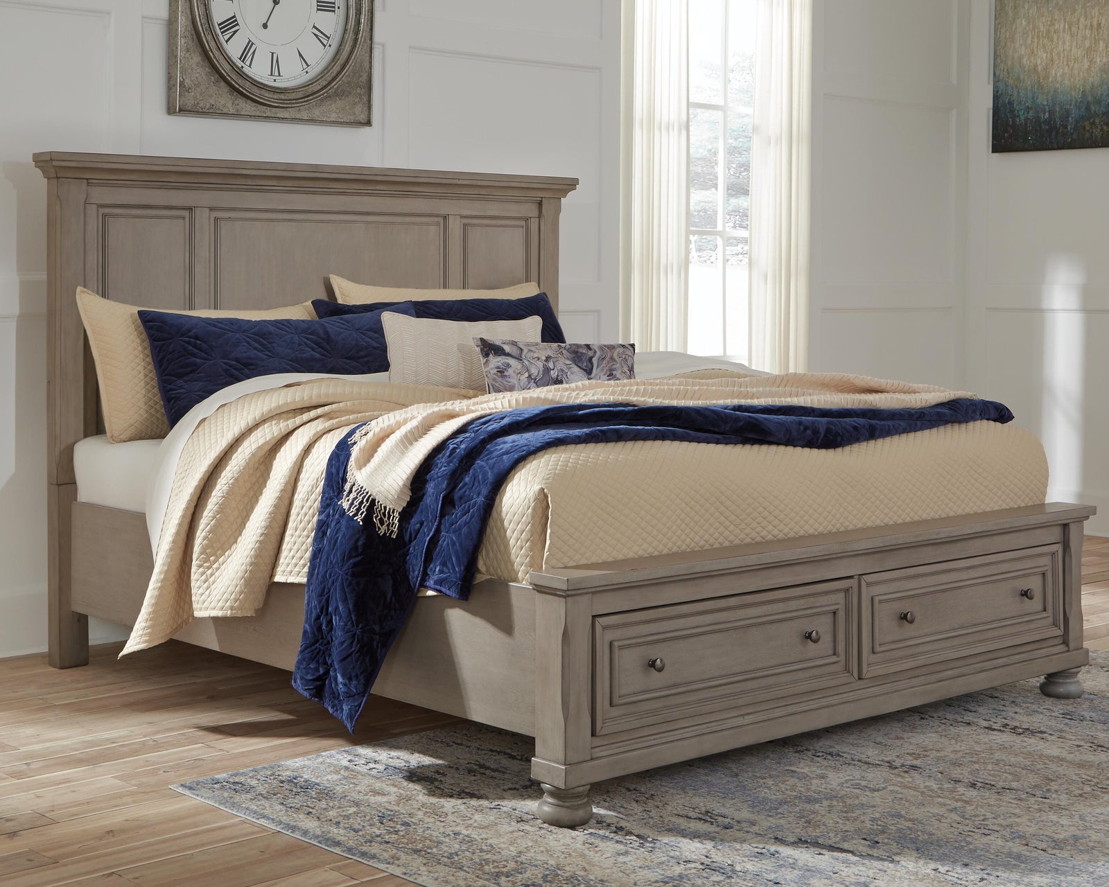 Lettner King Panel Storage Bed - Gray (2)
