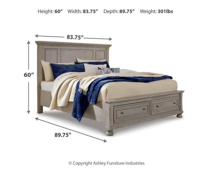 Lettner King Panel Storage Bed - Gray (3)