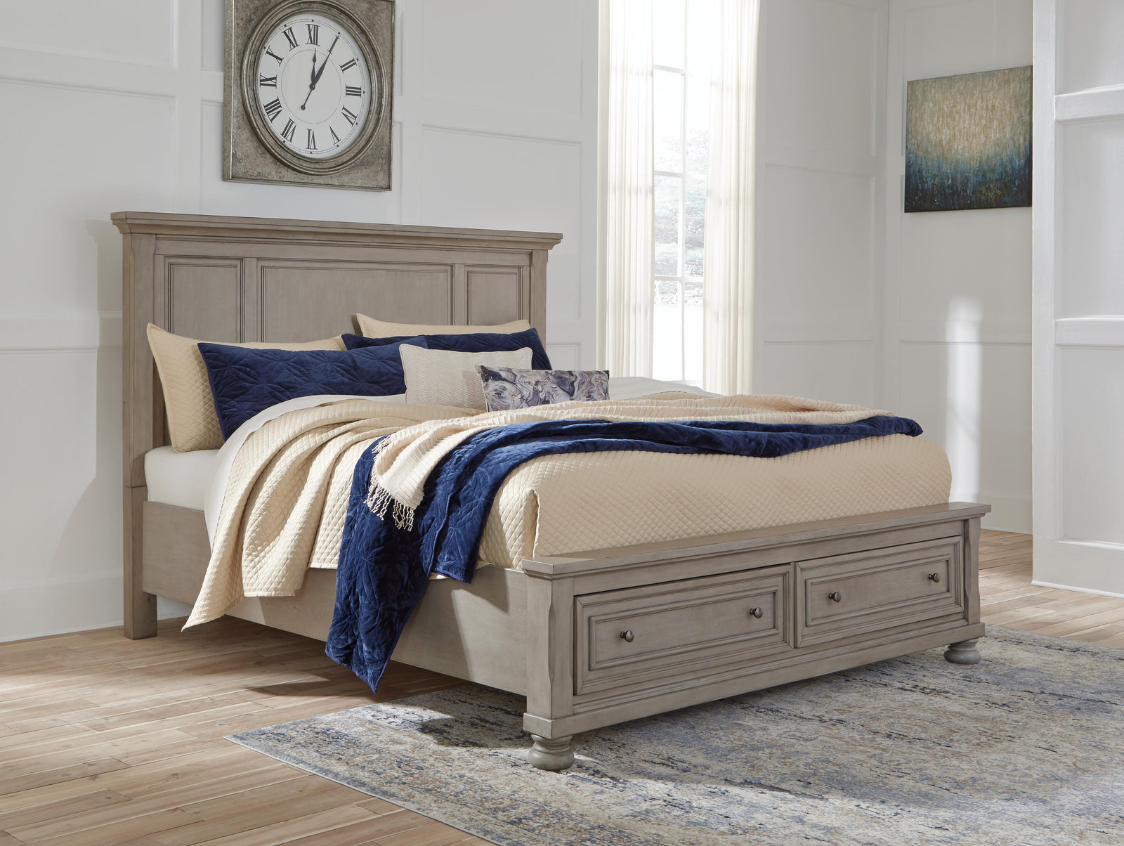Lettner California King Panel Storage bed - Gray (2)