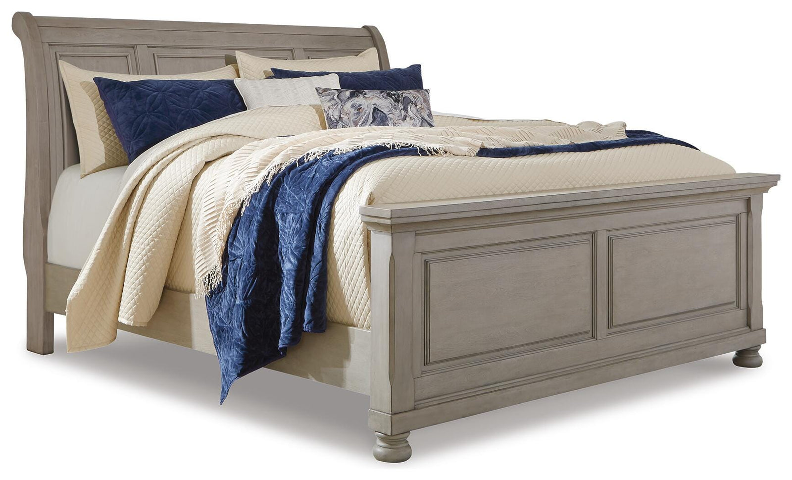 Lettner California King Sleigh Bed - Gray (1)