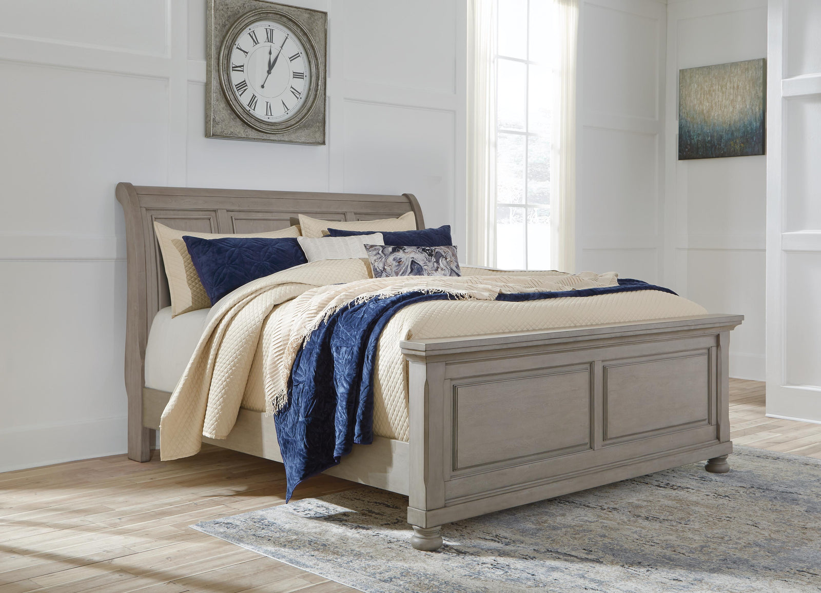 Lettner California King Sleigh Bed - Gray (2)