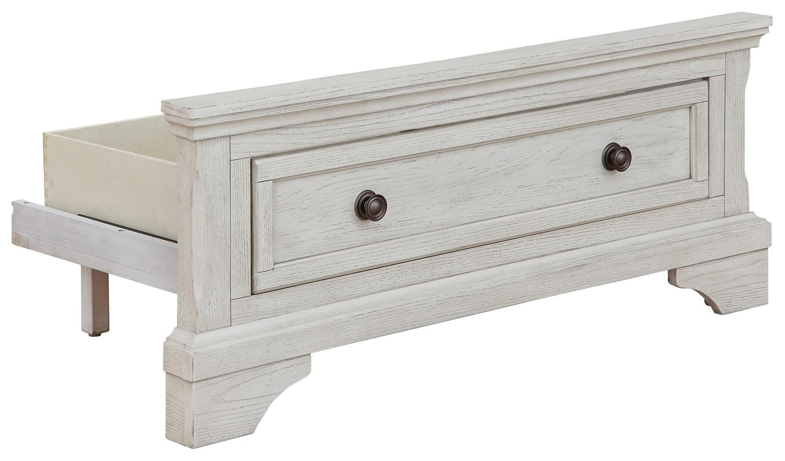 Robbinsdale Twin Storage Footboard with Roll Slats - White (1)